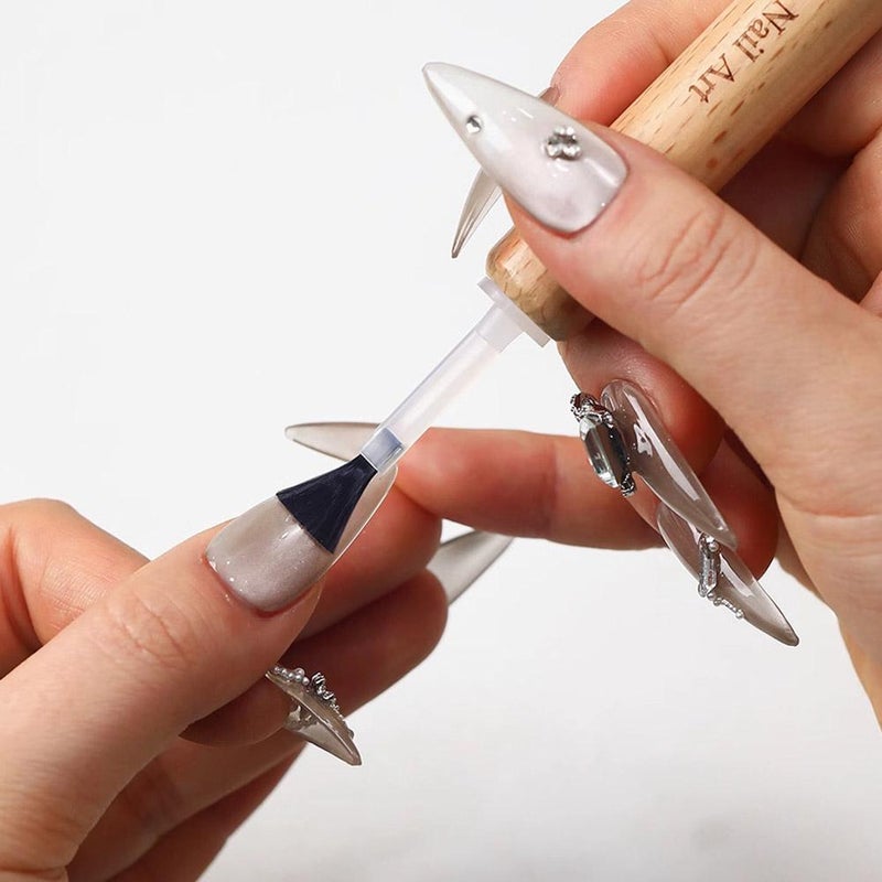 10 Pcs Nail Polish Brushes Replacement, Disposable Nail Brushes Replacement, Soft Bristles Dip Powder Liquid ReplacementBrush, Gel Liquid Brush Set for DIY NailArt Salon - Image 4